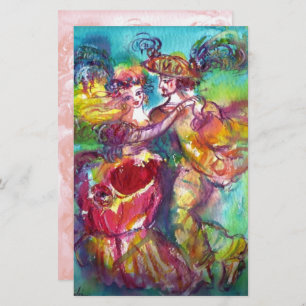CARNIVAL DANCE ,soft antique pink white Stationery