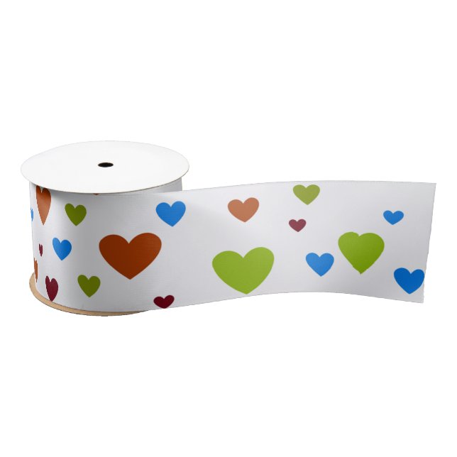 Carnival Dancing Hearts 1  Satin Ribbon (Spool)