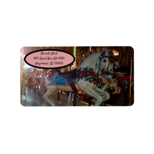 Carnival Fair Carousel Merry-Go-Roung Horse Label
