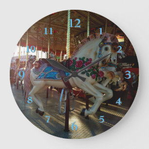 Carnival Fair Carousel Merry-Go-Roung Horse Large Clock