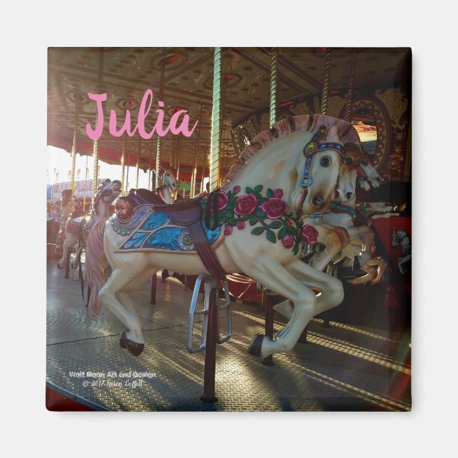Carnival Fair Carousel Merry-Go-Roung Horse Magnet (Front)