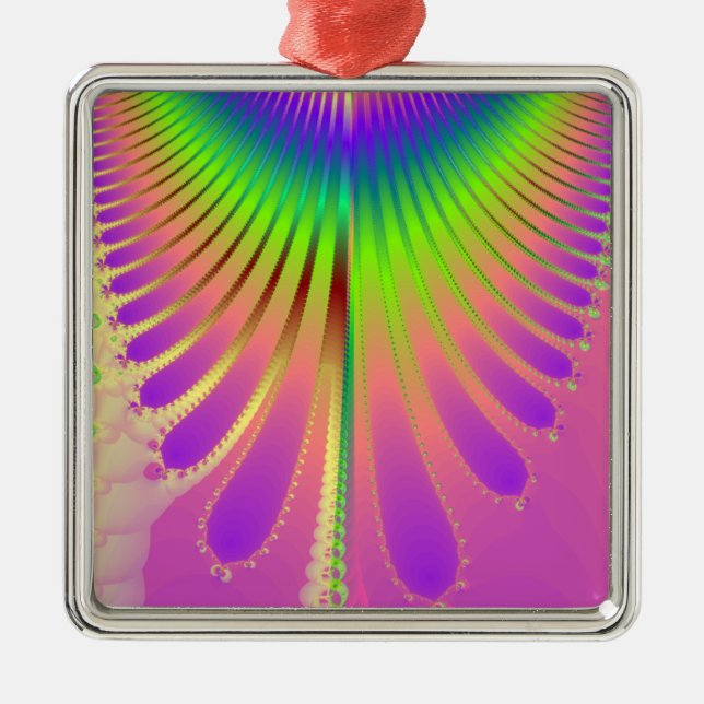 Carnival Feathers Metal Tree Decoration (Front)