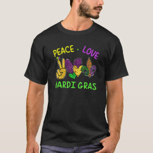 Carnival For Hippies Peace Love Mardi Gras Long  1 T-Shirt
