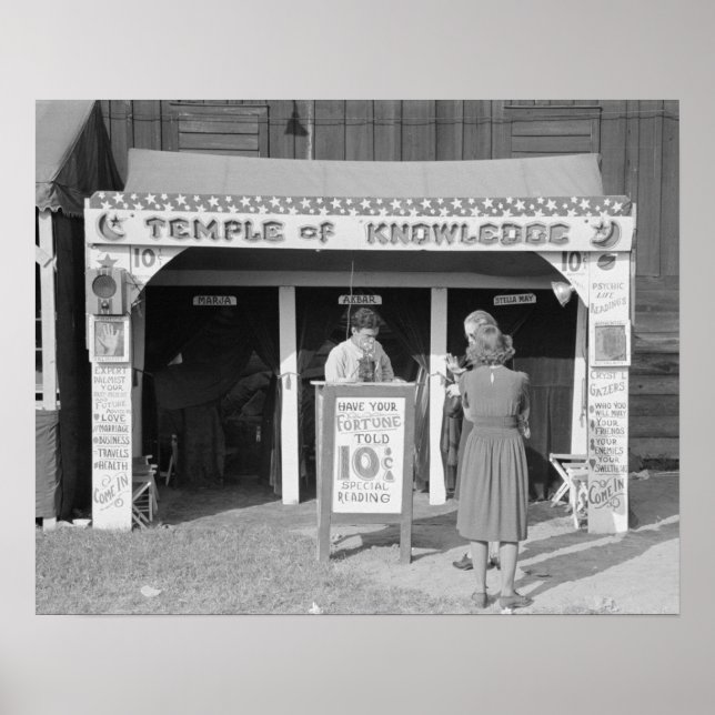 Carnival Fortune Teller, 1938. Vintage Photo Poster (Front)