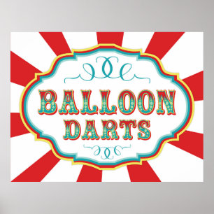 Carnival Game Sign Balloon Darts