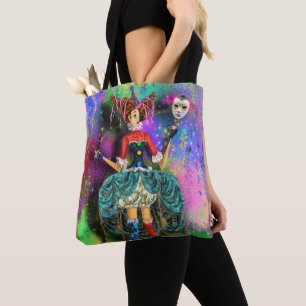 Carnival Girl - Clown Joker Jester - Painting Tote Bag