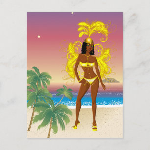 Carnival, Halloween or Beauty Pageant Postcard