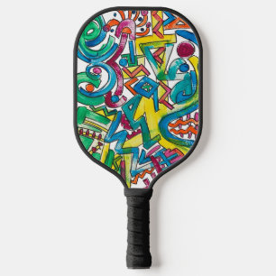Carnival-Hand Painted Abstract Art Pickleball Paddle