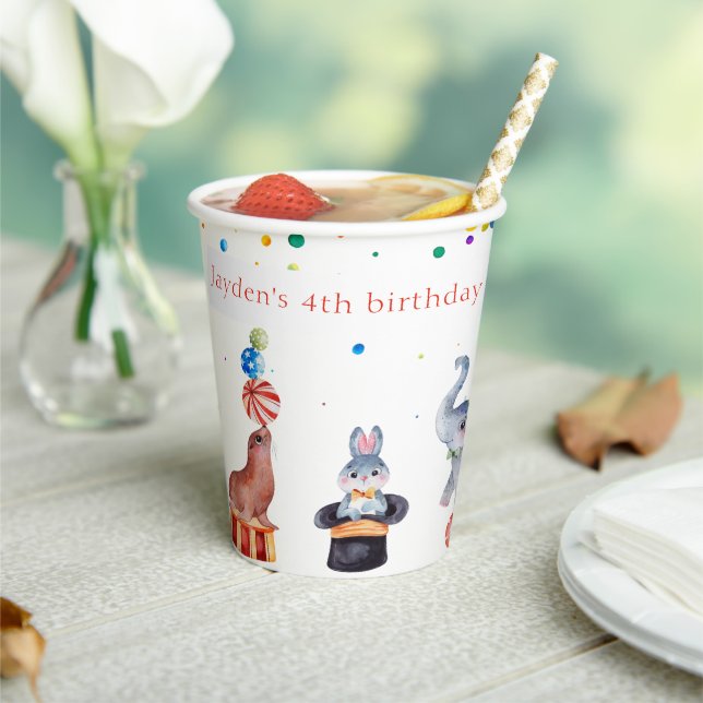 Carnival Kid Birthday Party Paper Cups (Insitu)