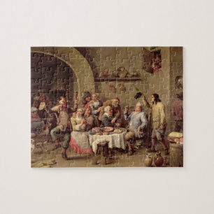 Carnival: 'Le Roi Boit', 1690 (oil on copper) Jigsaw Puzzle