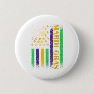 Carnival mardi gras usa american flag fleur de lis 6 cm round badge
