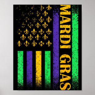 Carnival Mardi Gras Usa American Illustration Poster