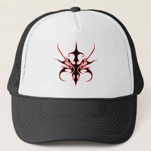 Carnival Mask Tribal Tattoo - black and red Trucker Hat