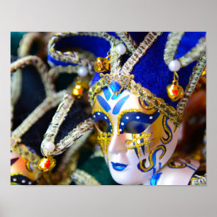 Carnival Masquerade Masks in Venice Italy Poster