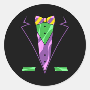 Carnival Masquerade Tuxedo Men Gift Parade Mardi G Classic Round Sticker