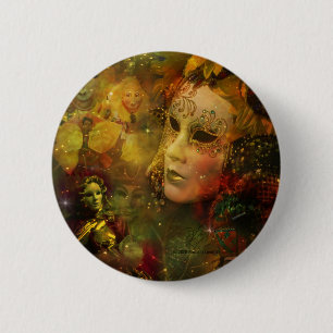 Carnival - New Orleans Mardi Gras Splendour 6 Cm Round Badge