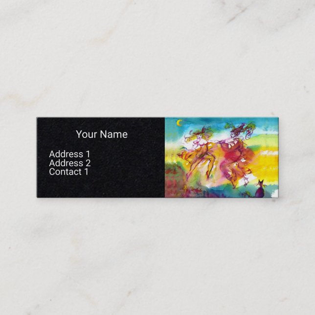 CARNIVAL NIGHT Masquerade Dance,Music Black Paper Mini Business Card (Front)
