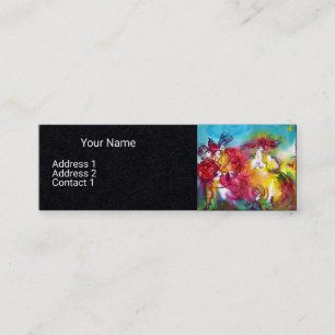 CARNIVAL NIGHT Music Masquerade Dancer Black Paper Mini Business Card