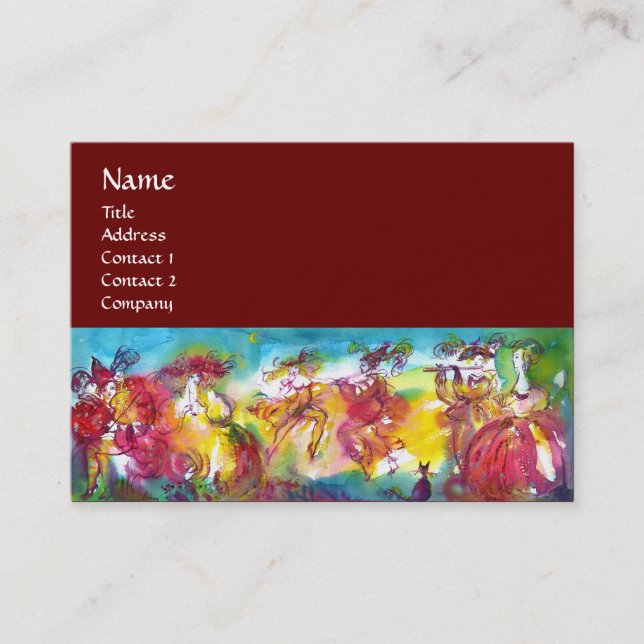 CARNIVAL NIGHT / Venetian Masquerade,,Dance Music Business Card (Front)