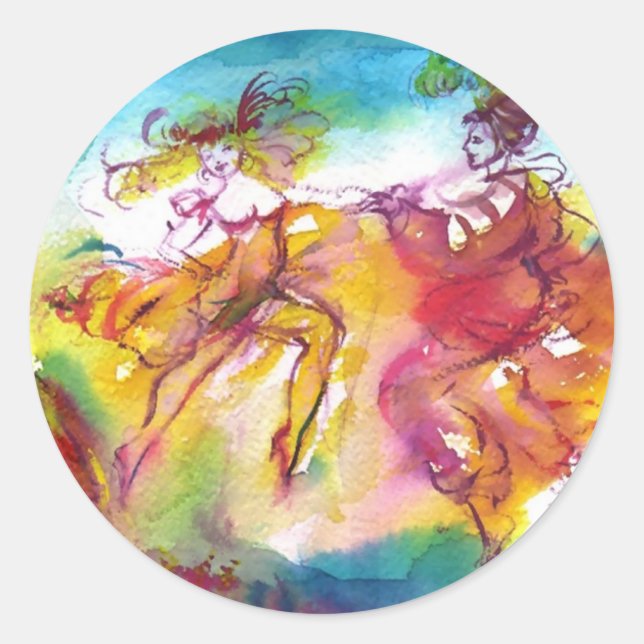 CARNIVAL NIGHT / Venetian Masquerade,Dance Music Classic Round Sticker (Front)