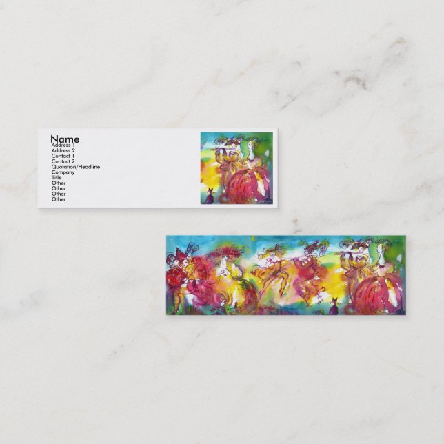 CARNIVAL NIGHT / Venetian Masquerade,,Dance Music Mini Business Card (Front/Back)