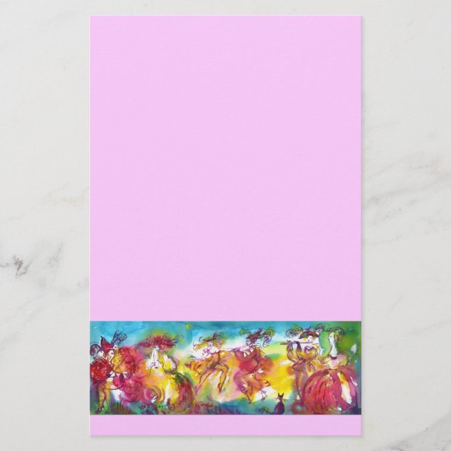 CARNIVAL NIGHT / Venetian Masquerade,Dance Music Stationery (Front)