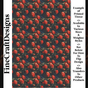 Carnival Noir Victorian Roses Tissue BJ6 Decoupage Tissue Paper