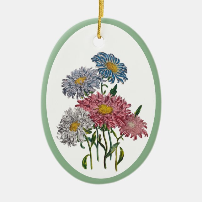 Carnival of flowers: China Asters Ceramic Ornament (Front)