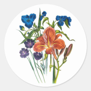 Carnival of flowers classic round sticker