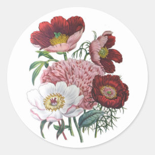 Carnival of flowers classic round sticker
