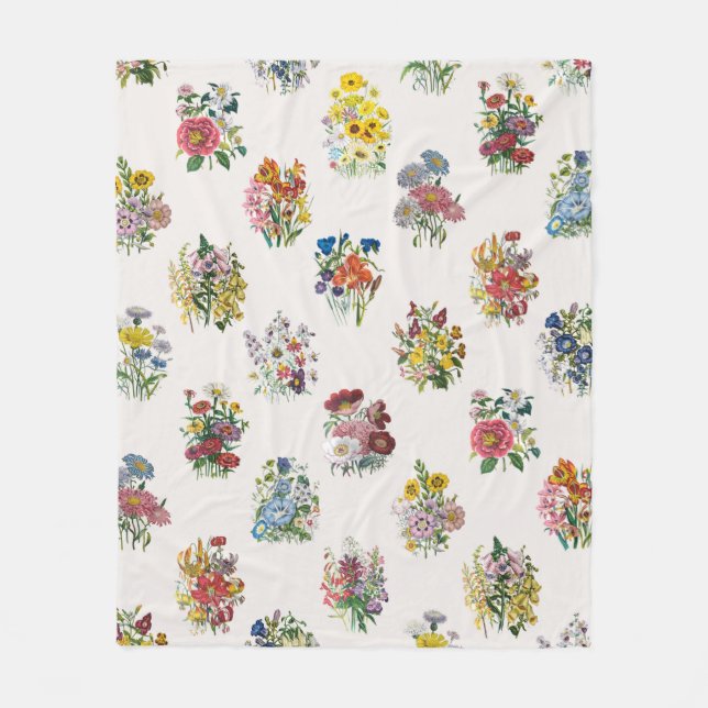 Carnival of flowers fleece blanket (Front)