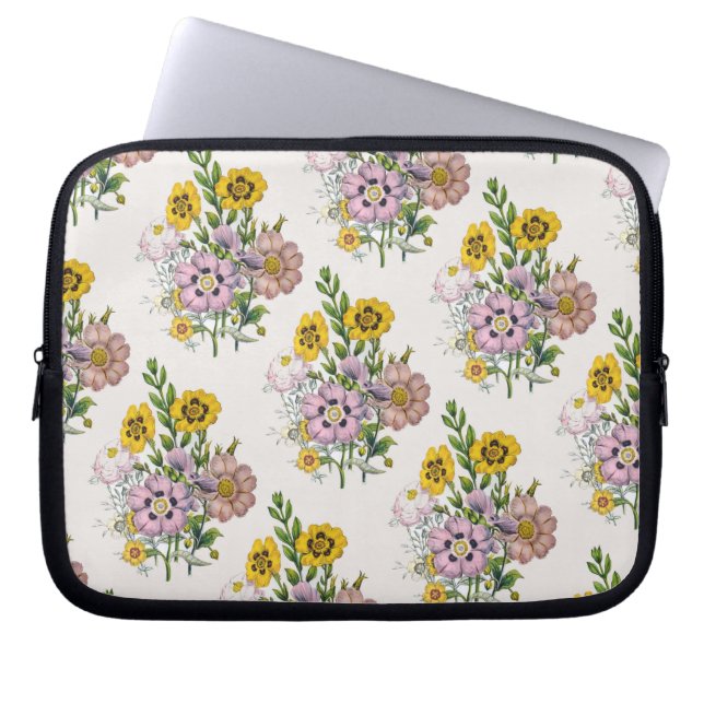 Carnival of flowers laptop sleeve (Front)