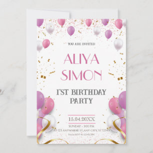 Carnival of Joy First Birthday Party Invitation