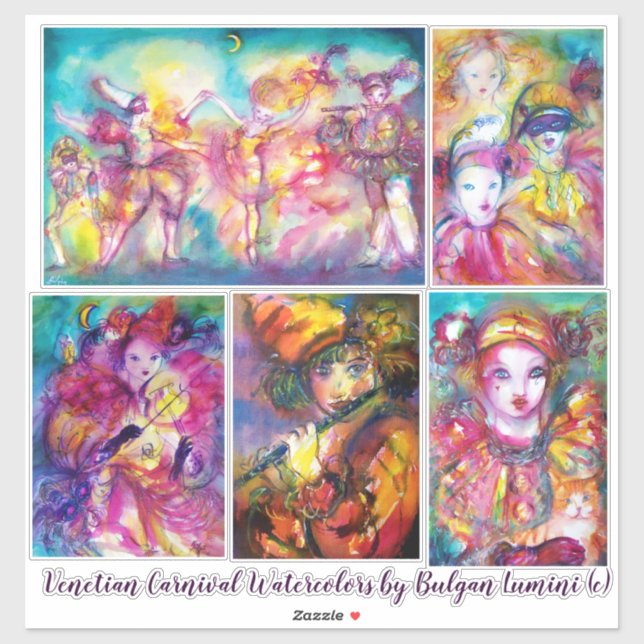 CARNIVAL OF VENICE Mardi Gras Masquerade Masks (Sheet)