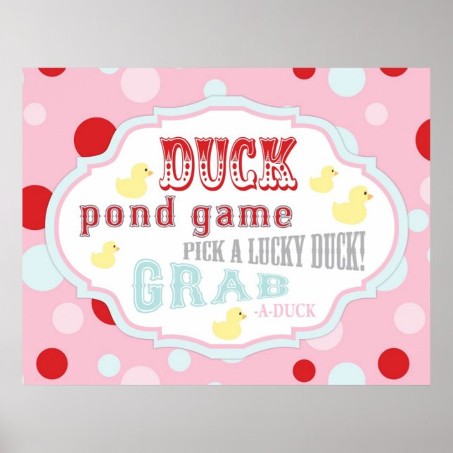 Carnival or Circus Duck Pond Game Sign (Front)