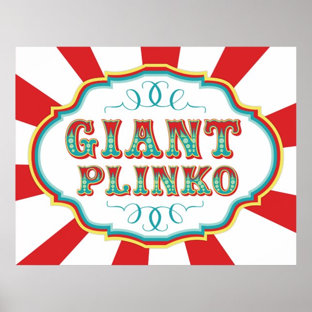 Carnival or Circus Giant Plinko Sign (Front)