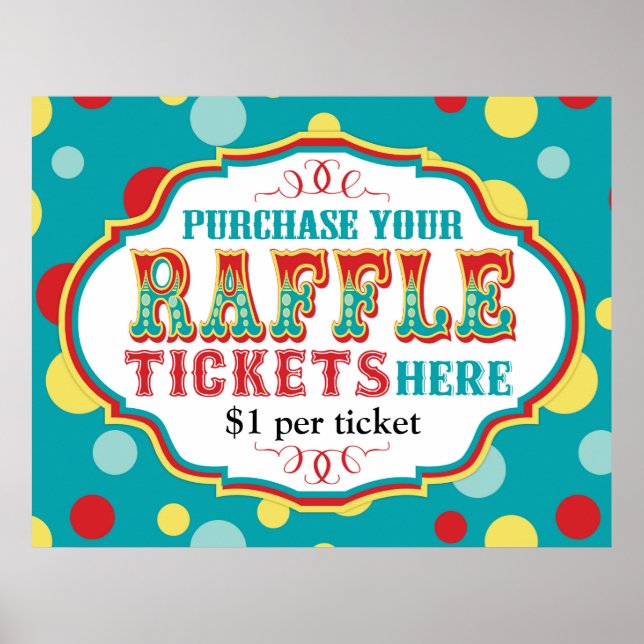 Carnival or Circus Raffle Ticket Booth Sign (Front)