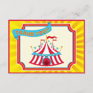 Carnival or Circus Thank You Cards.