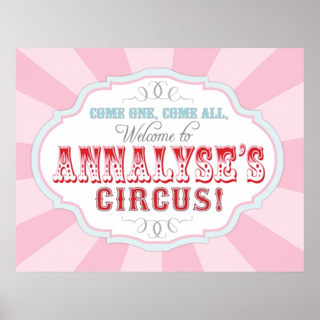 Carnival or Circus Welcome Sign for Annalyse (Front)
