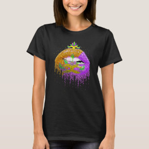 Carnival Party Costume Masquerade Lips Women Mardi T-Shirt