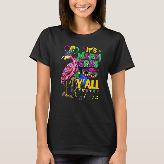 Carnival Party  Idea Flamingo Mardi Gras Premium T-Shirt (Front)