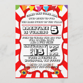 Carnival Party Invitation, Circus Invitation