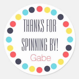 Carnival Personalised Pinwheel Birthday Label