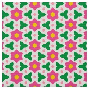 CARNIVAL - Pink Botanical Flowers on Cute Floral Fabric
