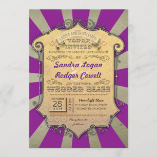 carnival purple wedding invitations