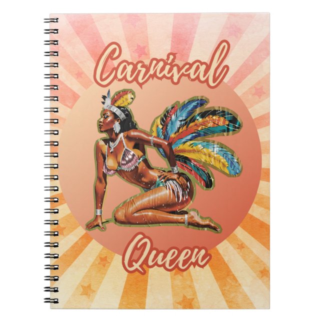 Carnival Queen Caribbean Spiral Notebook (Front)