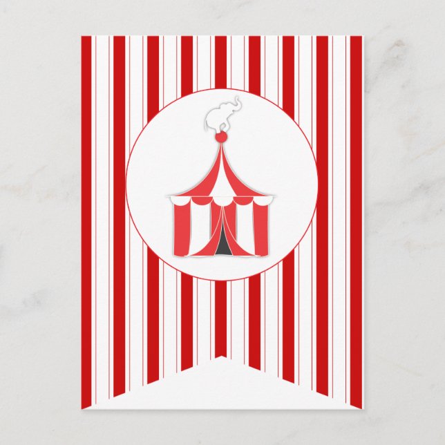 Carnival Red Party Flag Bunting Banner Post Card (Front)