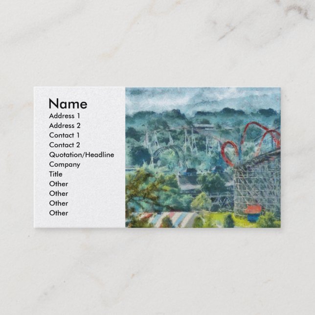 Carnival - Roller Coaster - The thrill ride Business Card (Front)