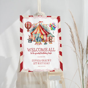 Carnival Sign Circus Animals Birthday Welcome Sign
