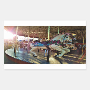 Carnival State Fair Merry-Go-Round Carousel Horse Rectangular Sticker